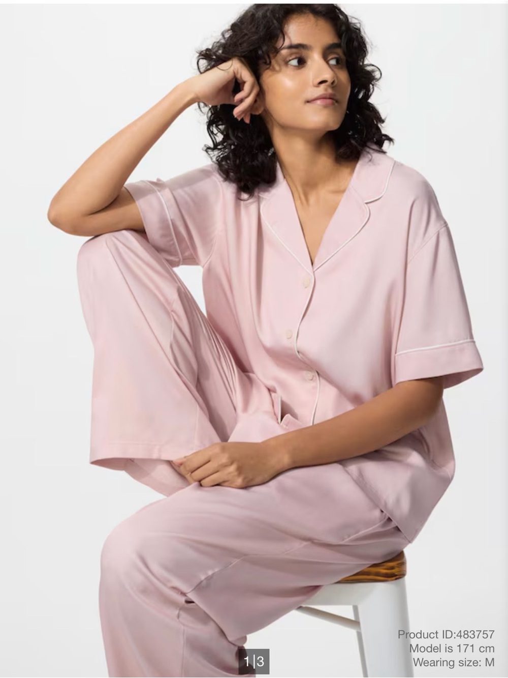 Uniqlo Light Pink Short-Sleeve Pajama Set